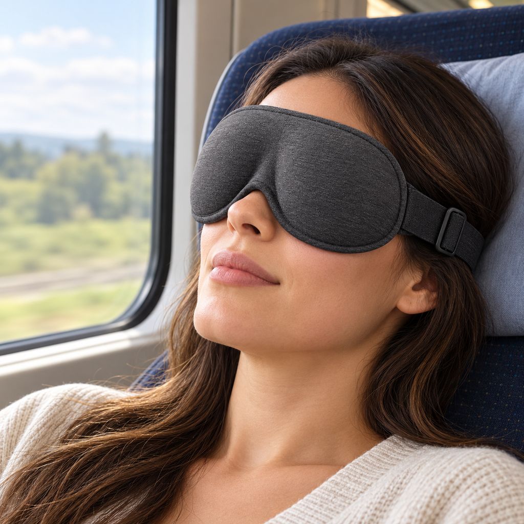 Charcoal Contour Sleep Mask with Adjustable Strap