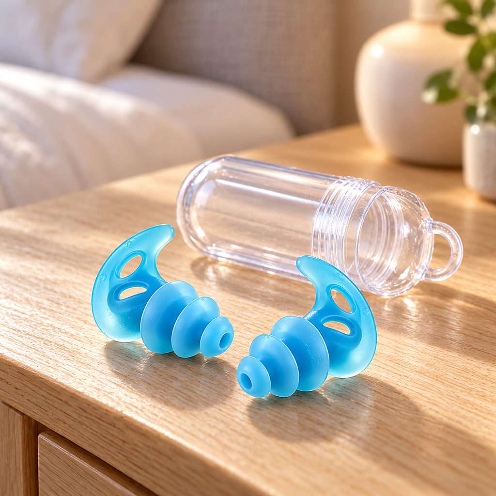 Aqua Wing Silicone Earplugs with Clear Capsule Case