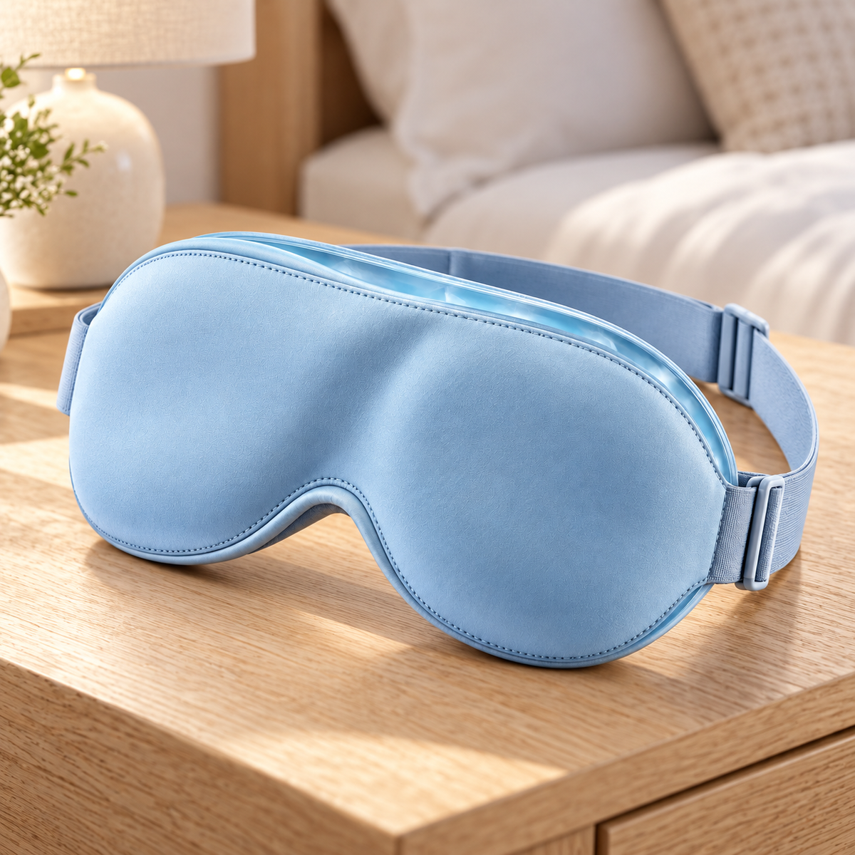 Sky Blue Sleep Mask with Adjustable Strap