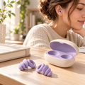 Lavender Loop Silicone Earplugs with Oval Storage Case