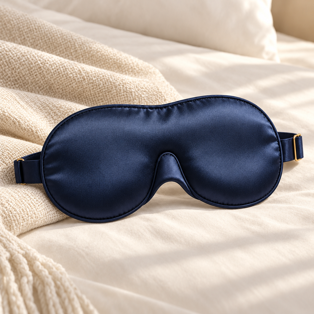 Midnight Navy Sleep Mask with Adjustable Strap