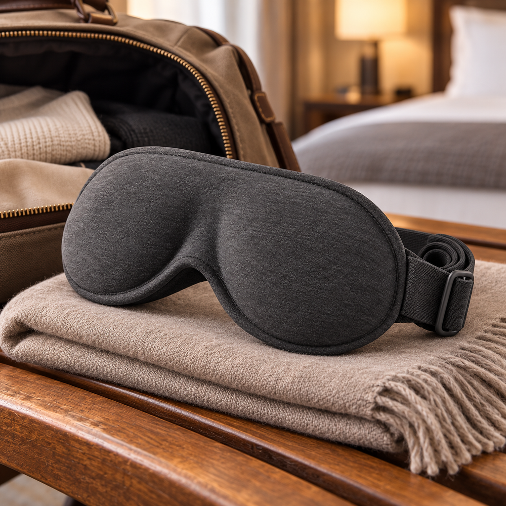 Charcoal Contour Sleep Mask with Adjustable Strap