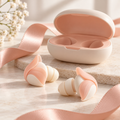 Peach Petal Silicone Earplugs with Oval Storage Case
