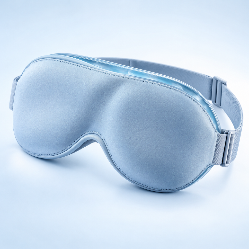 Sky Blue Sleep Mask with Adjustable Strap